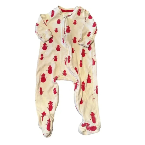 BABY GAP FOOTED ONEPIECE snowmen 3-6 months - Picture 1 of 4